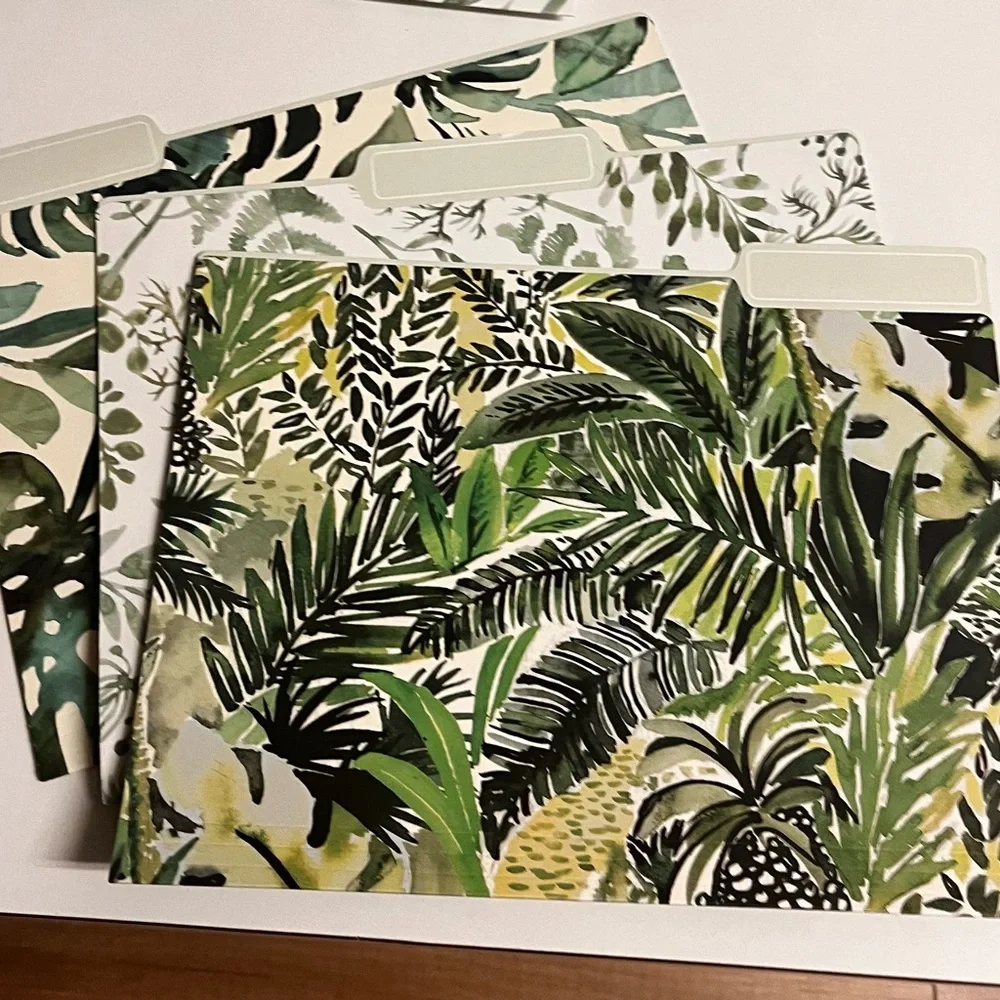 Botanical Green Leaf File Folders Bundle